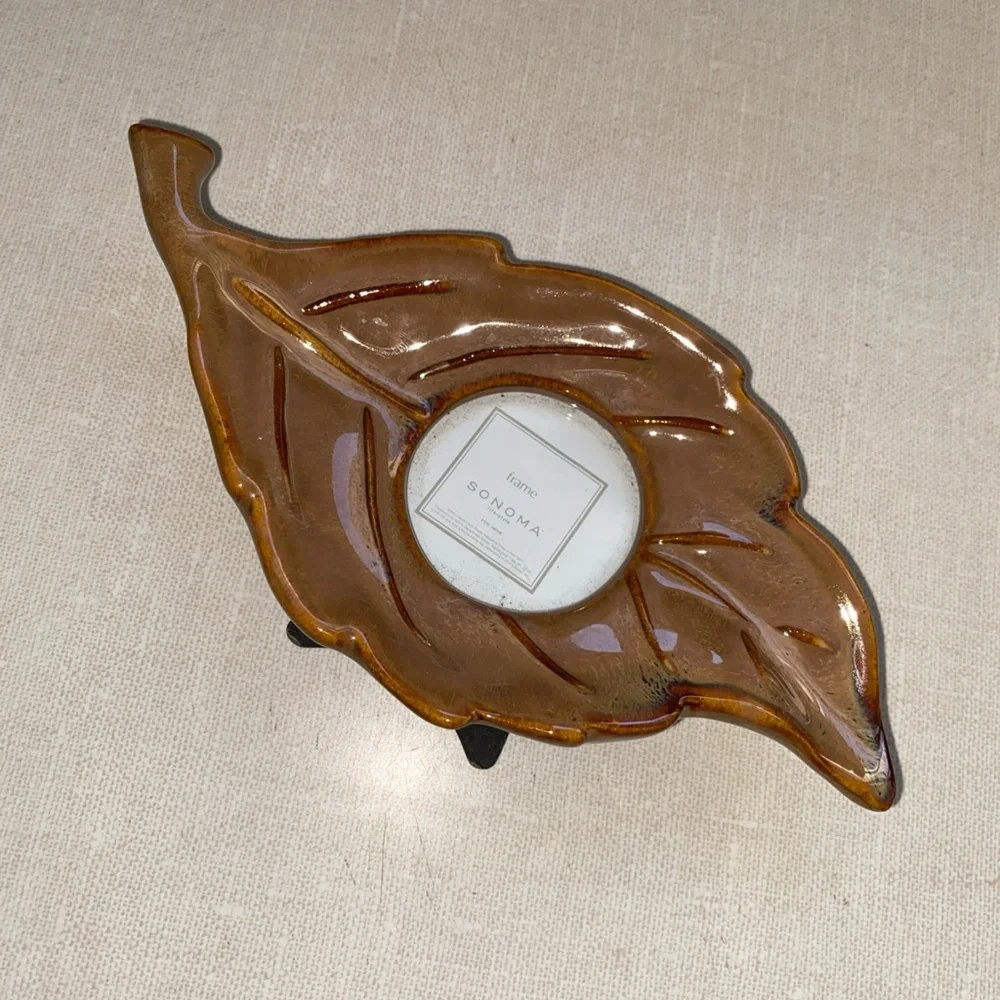Sonoma‎ Fall Thanksgiving Leaf-Shaped Brown Picture photo Frame Small